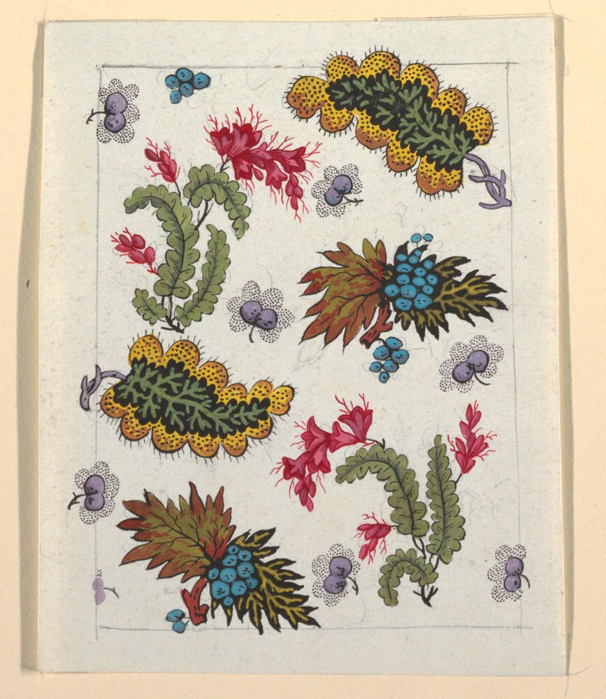 Blumendesign für bedruckten Stoff von Louis-Albert DuBois