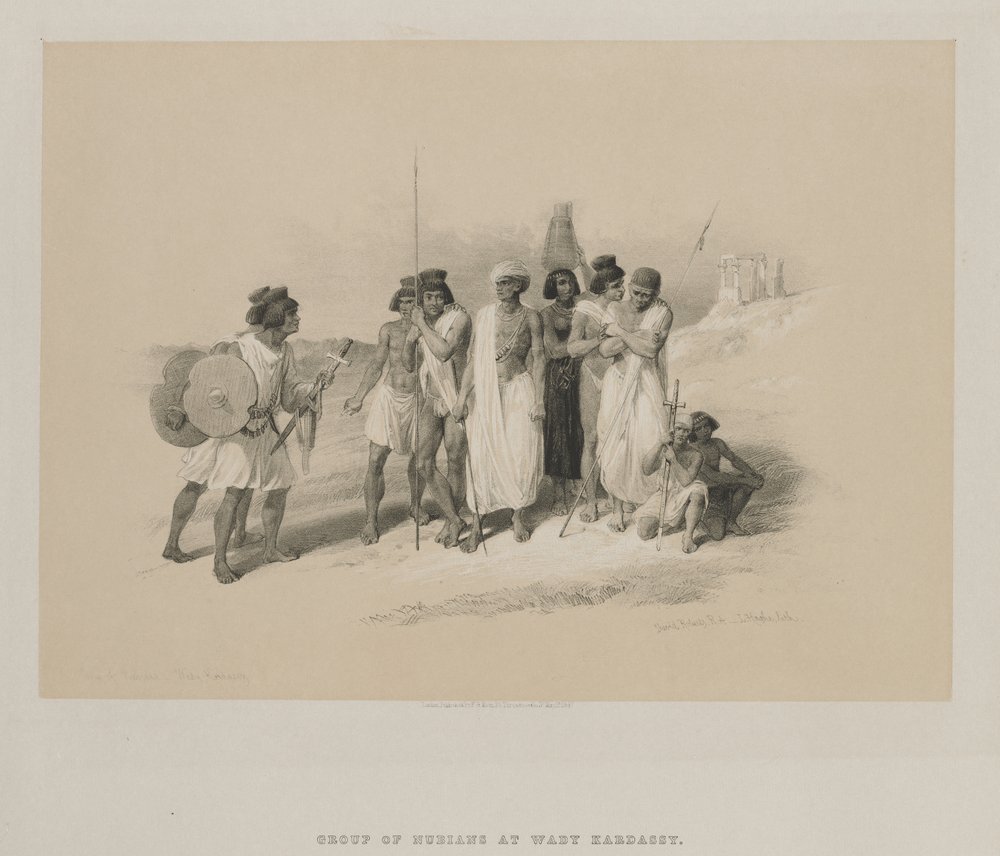 Ägypten und Nubien, Band II: Gruppe von Nubiern - Wady Kardasey von Louis Haghe