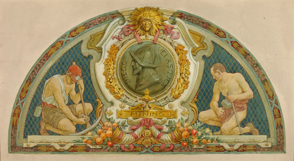 Bergbau (Studie für Lunette, Altes Senatsgebäude) von Louis Schaettle