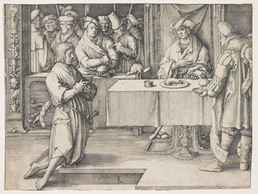 Joseph deutet die Träume des Pharao, 1512 von Lucas van Leyden
