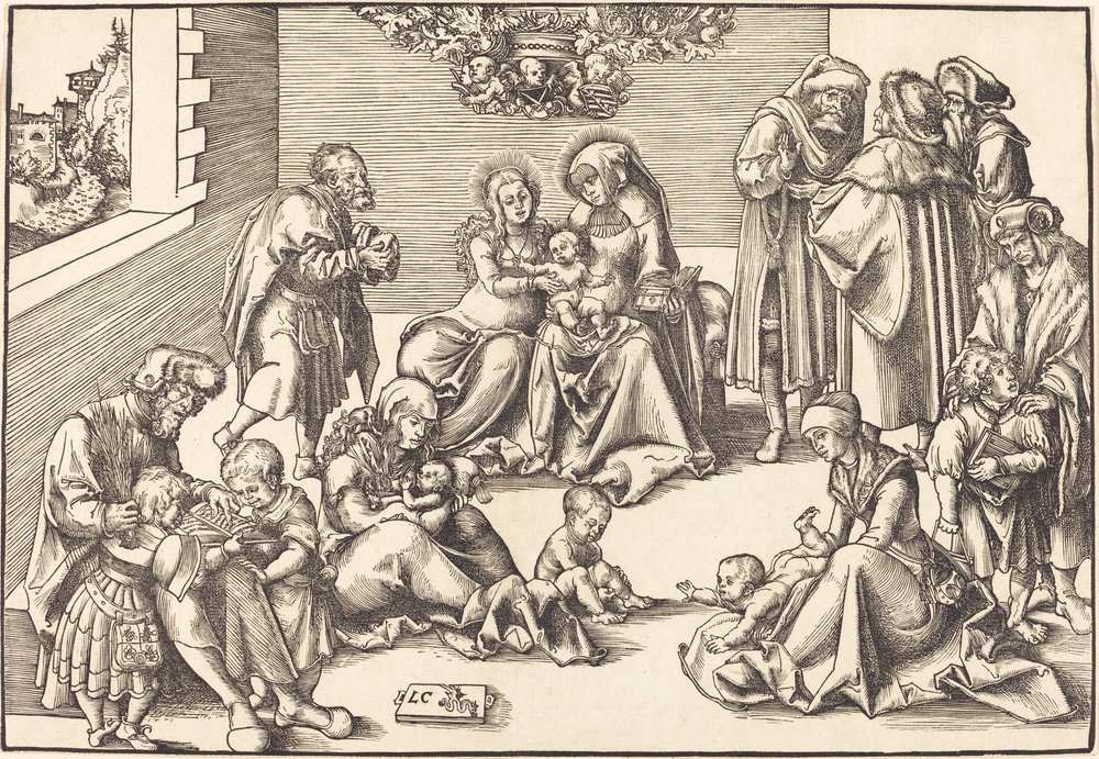 Die Heilige Sippe von Lucas Cranach the Elder: Kunstdruck