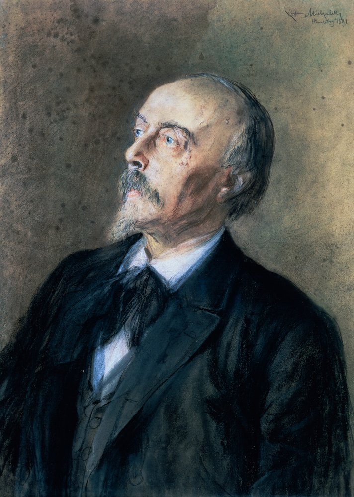 Porträt des deutschen Dirigenten, Pianisten und Komponisten Hans von Bülow (Dresden) von Ludwig Michalek