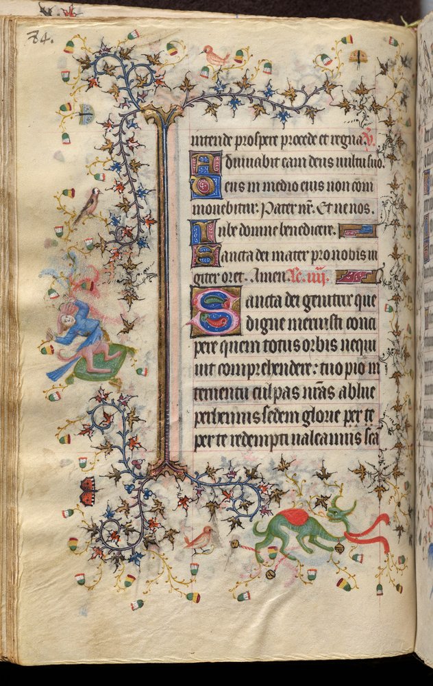 Stundenbuch von Karl dem Edlen, König von Navarra (1361-1425): fol. 42v, Text von Master of the Brussels Initials and Associates