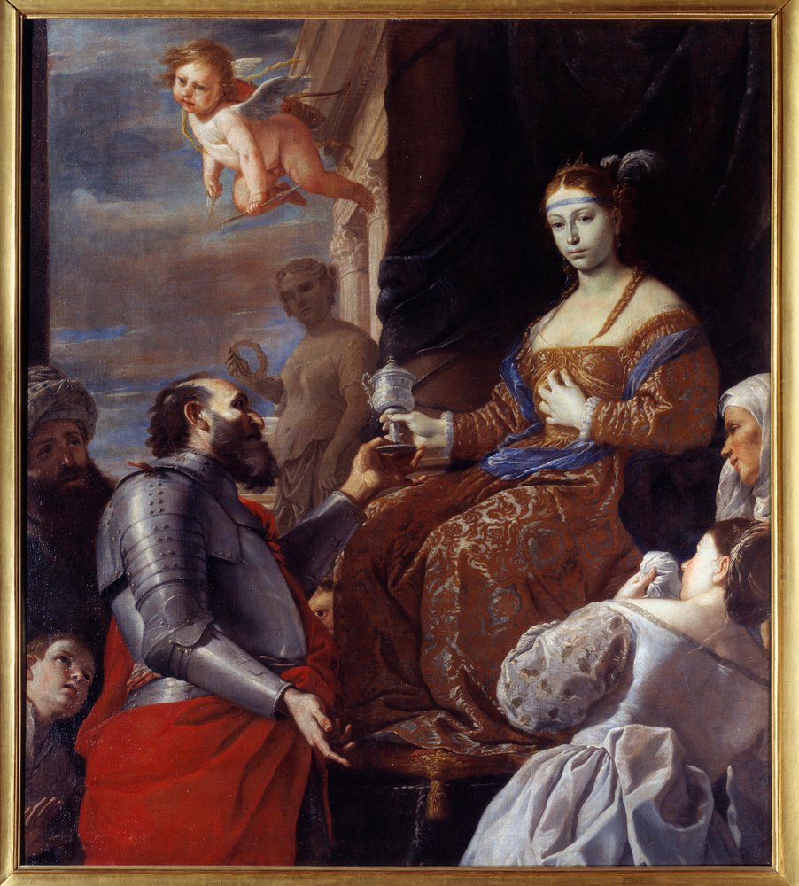 Sophonisbe (235-203 v. Chr.) nimmt das Gift. Massinissa vergiftete seine Frau Sophonisbe, Königin von Numidien, anstatt sie Rom auszuliefern. Gemälde von Mattia Preti (1613-1699) von Mattia Preti