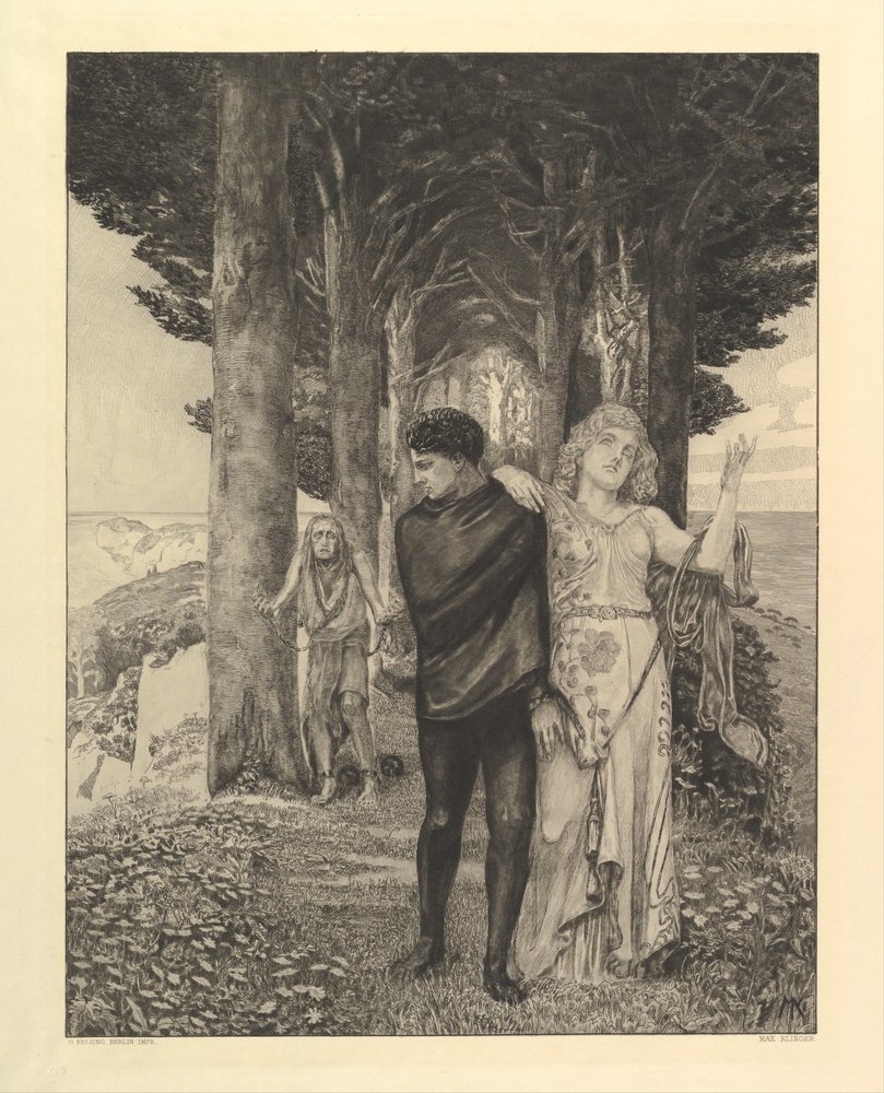 Genie (Künstler), aus der Serie „Vom Tode, zweiter Teil“ von Max Klinger