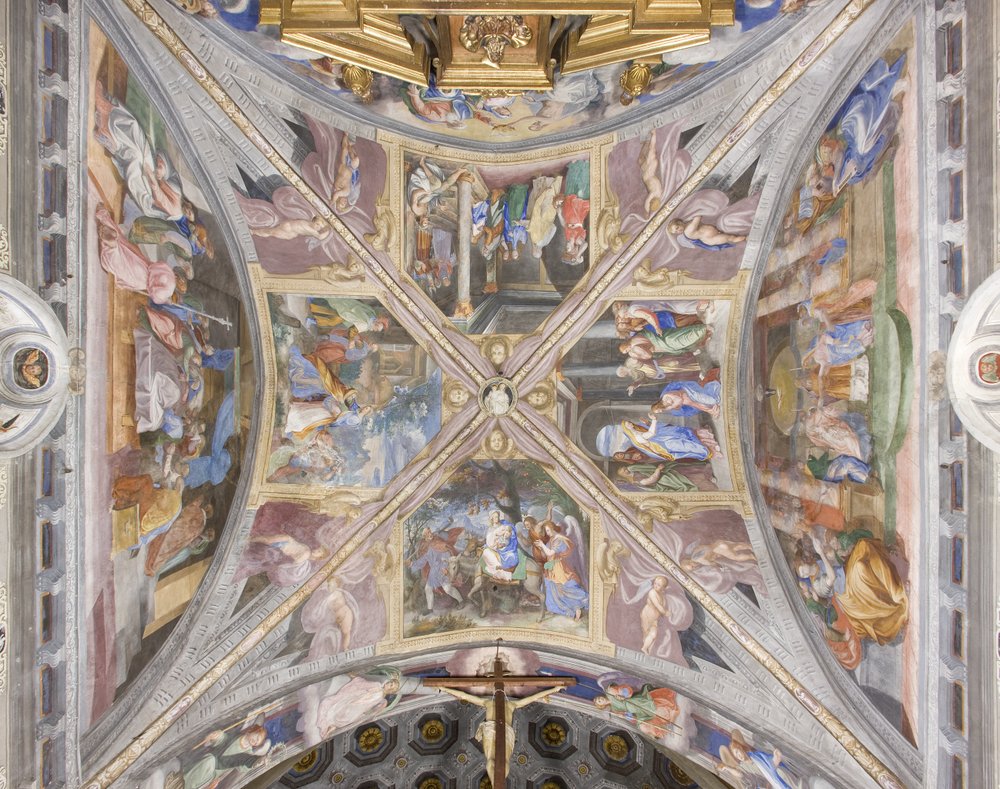 Gewölbe des Chors mit Szenen aus dem Leben der Jungfrau Maria von Michelangelo Carminati