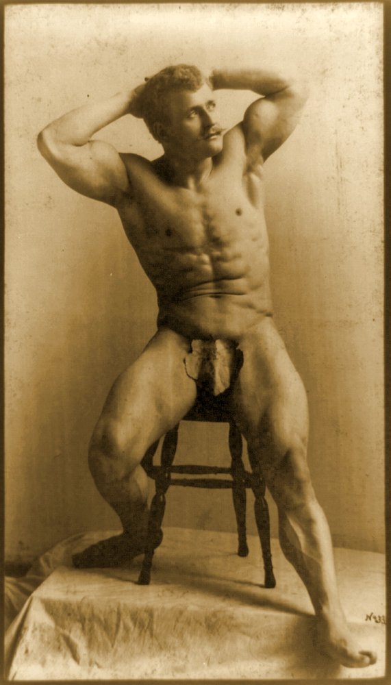 Eugen Sandow in klassischer antiker griechisch-römischer Pose, ca. 1893 von Napoleon Sarony