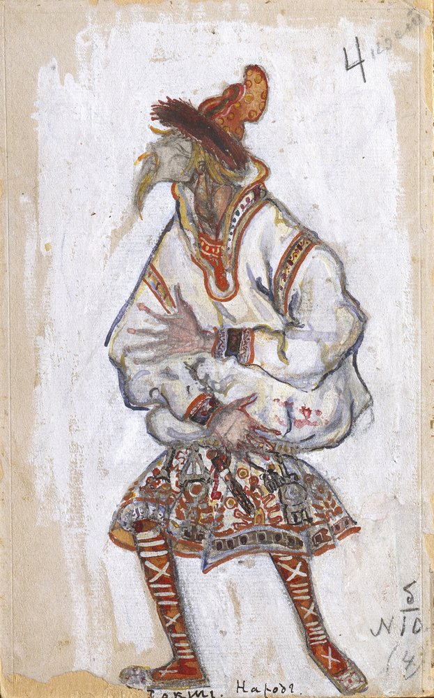 Kostümentwurf für das Ballett „Le Sacre du Printemps“ von I. Stravinsky, 1912 von Nikolai Konstantinowitsch Roerich