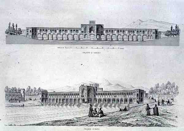 Hassan Beg Brücke, auf dem Zeineroud in Isfahan, aus 