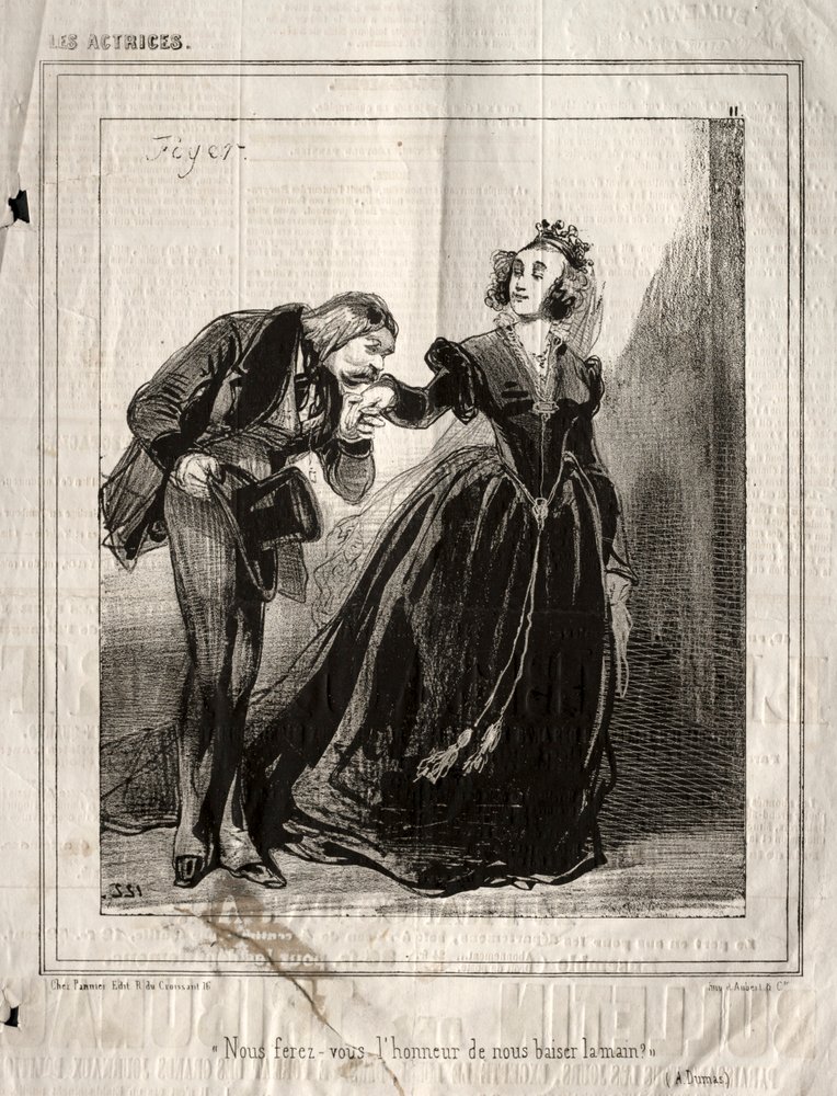 Die Schauspielerinnen: Werden Sie uns die Ehre erweisen, uns die Hand zu küssen?, 1843. von Paul Gavarni