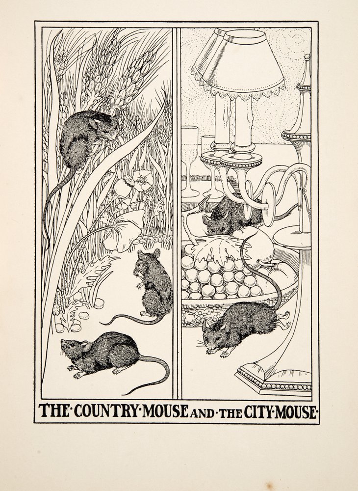 Die Stadtmaus Und Die Landmaus Fabel Inhaltsangabe Die Landmaus und die Stadtmaus, aus Hundert Fabeln von Äsop
