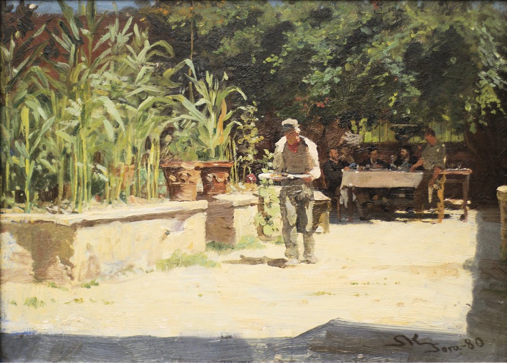 Garten im Albergo del Liri Sora von Peder Severin Krøyer