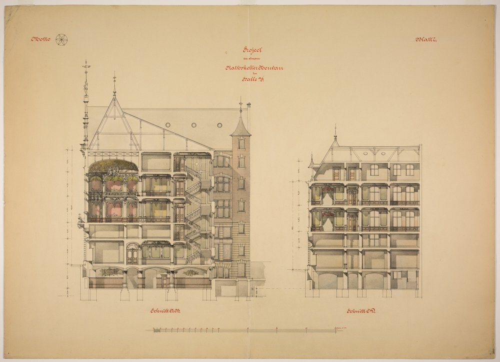Rathskeller Neubau, Halle (Saale), Sachsen-Anhalt, Deutschland, zwei Abschnitte von Peter Joseph Weber