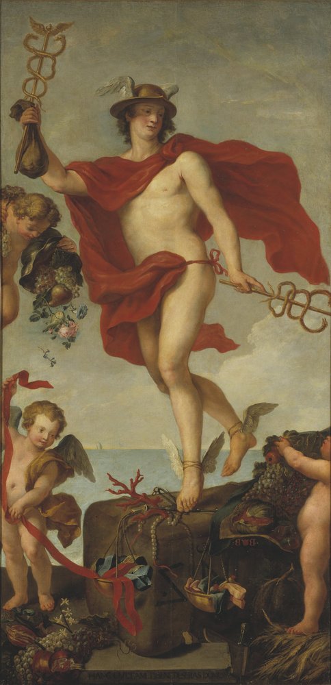 Merkur verlässt Antwerpen. Fragment eines größeren Gemäldes von Peter Paul Rubens