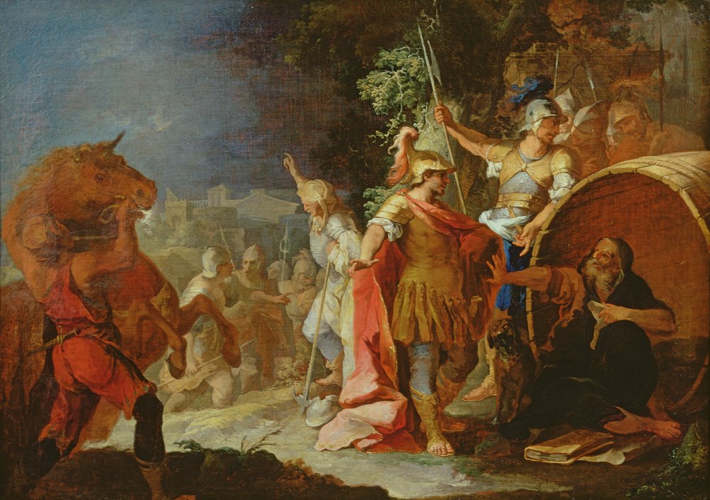 Alexander der Große (356-323 v. Chr.) und Diogenes (um 400-325 v. Chr.) von Pierre Paul Sevin