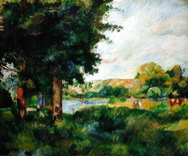 Landschaft in der Île-de-France, oder Landschaft mit großen Bäumen von Pierre-Auguste Renoir