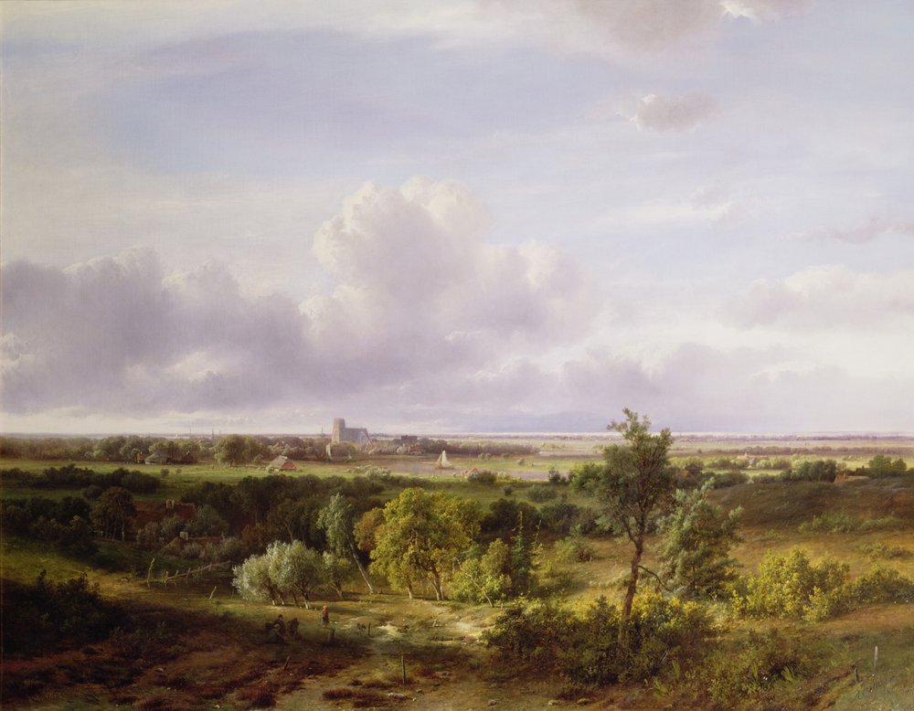 Niederländische Landschaft, 19. Jahrhundert von Pieter Lodewijk Francisco Kluyver