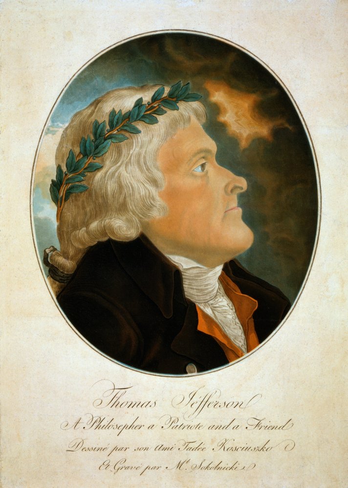 Profilporträt von Thomas Jefferson, ca. 1799 von Polish School