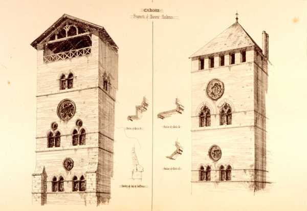 Fragmente von Baronialresidenzen, Cahors, Frankreich, aus 