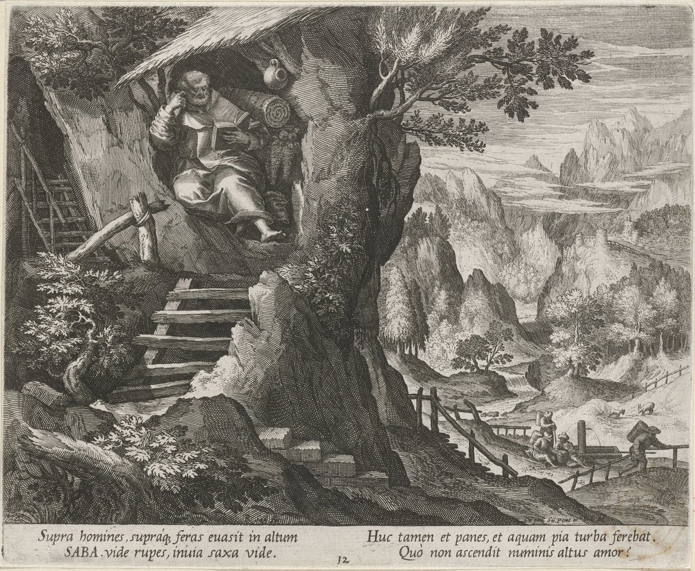 Heiliger Sabas als Einsiedler (Kluizenaars) (Oraculum Anachoreticum) von Raphaël Sadeler (I)