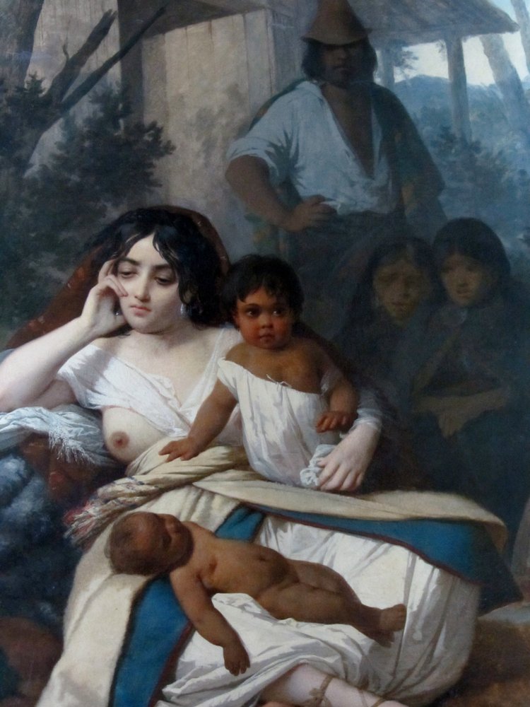 Elisa Bravo Jaramillo de Bañados, Frau des Häuptlings oder Elisa Bravo in Gefangenschaft (Detail) von Raymond Auguste Quinsac Monvoisin
