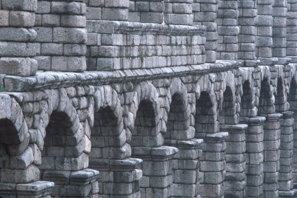 Ansicht des römischen Aquädukts von Roman