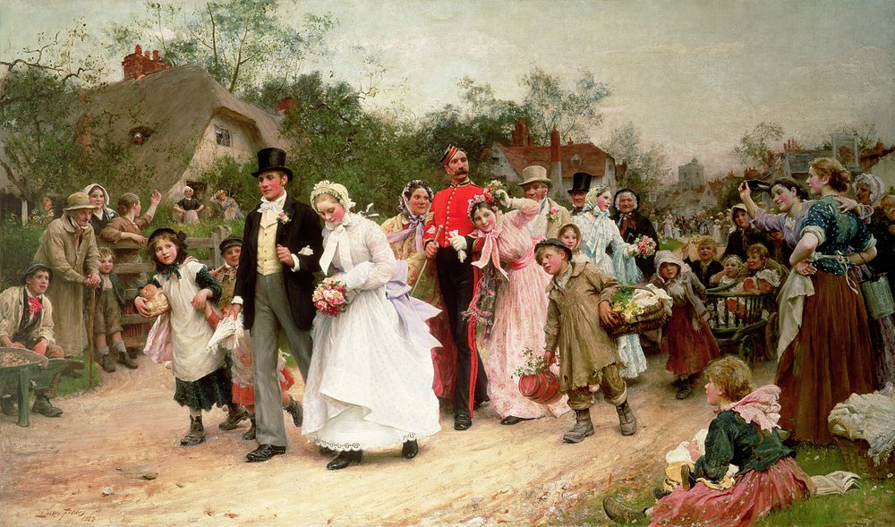 Die Dorfhochzeit, 1883 von Samuel Luke Fildes
