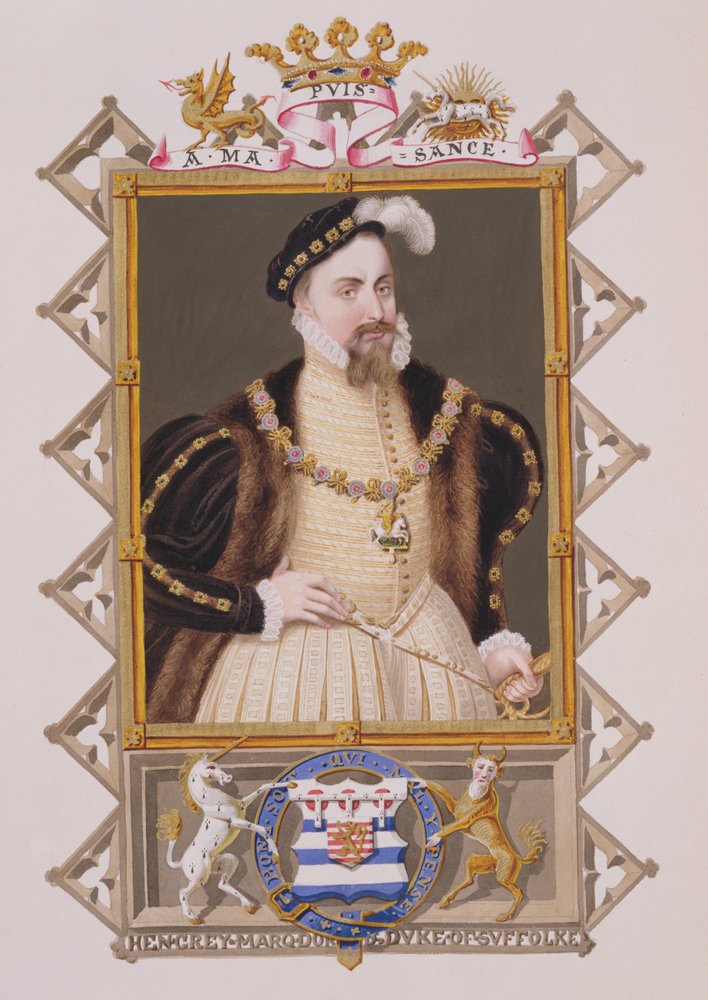 Porträt von Henry Grey (gest. 1554), Herzog von Suffolk aus Memoirs of the Court of Queen Elizabeth, veröffentlicht 1825 von Sarah Countess of Essex