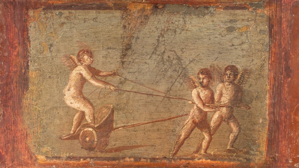 Amor in einem Wagen, Herculaneum von School Roman