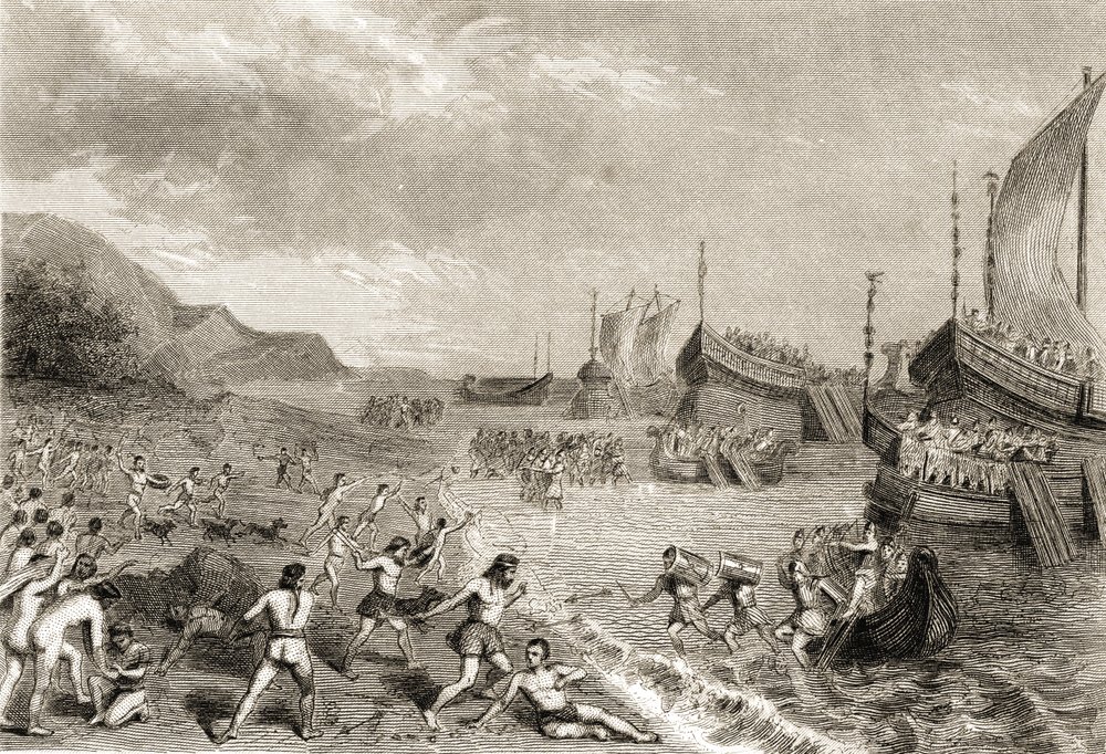 Die Römer landen auf der Insel Mallorca im Jahr 123 v. Chr. von Spanish School
