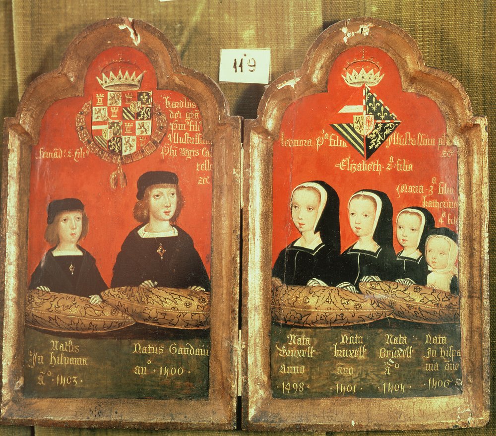 Porträts der Kinder von Philipp I. (1478-1506) der Schöne und Johanna 