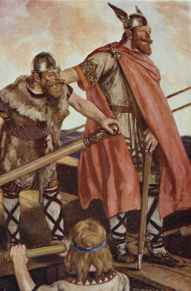 Erik der Rote (950-1003/04) segelt nach Grönland, Illustration aus 