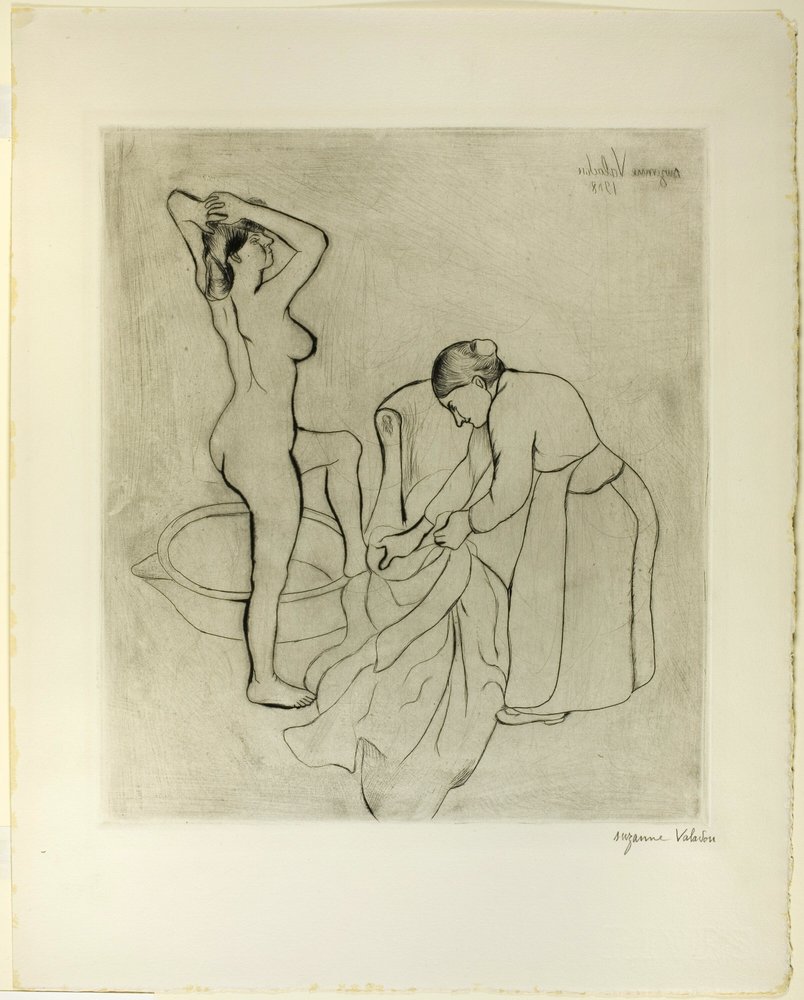 Frau mit großen Brüsten und alte Frau von Suzanne Valadon