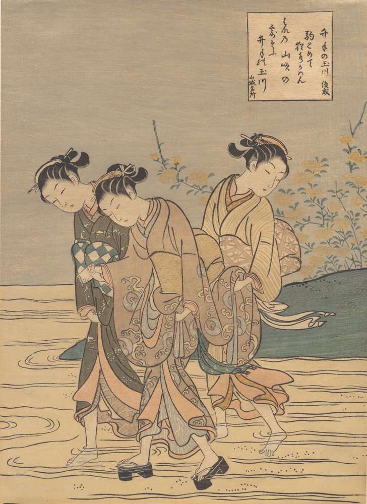 Der Tama-Fluss bei Ide, Provinz Yamashiro, wahrscheinlich 1766 von Suzuki Harunobu
