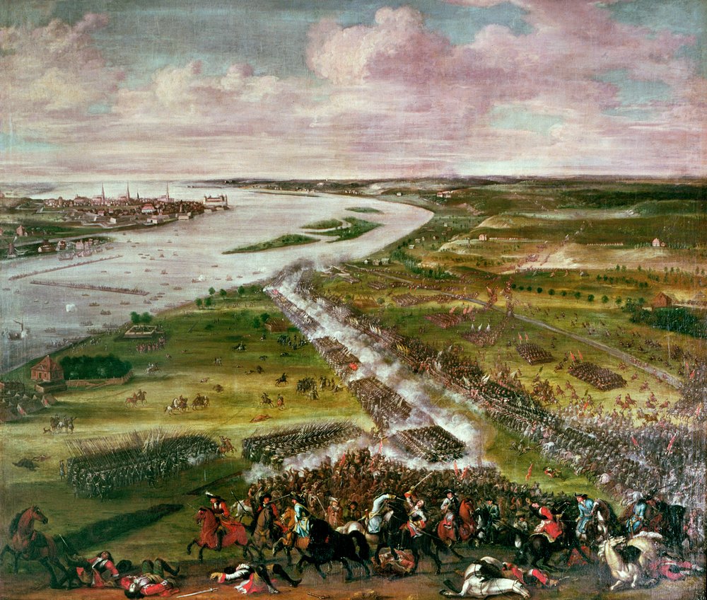 Schlacht um die Überquerung der Düna, 1701 von Swedish School