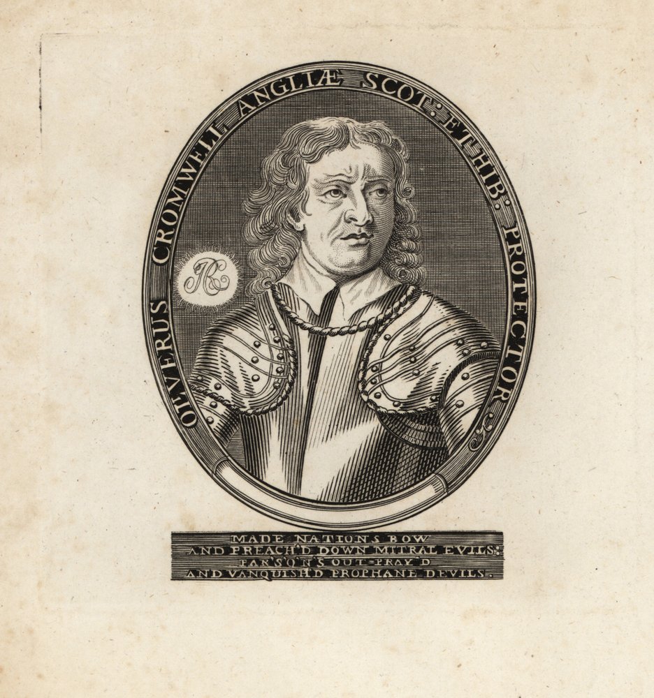 Ovales Porträt von Oliver Cromwell, Lordprotektor von Theodore de Bry