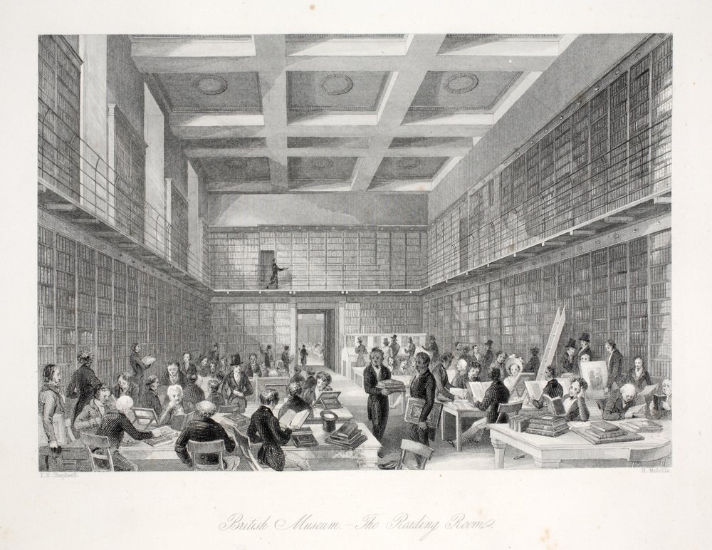 Der Lesesaal und die Bibliothek im British Museum, aus 