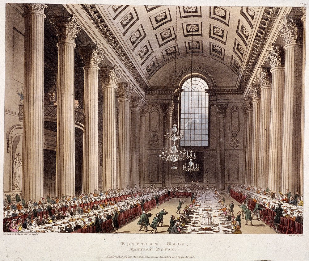 Innenansicht des Mansion House, London, 1809 von Thomas Rowlandson