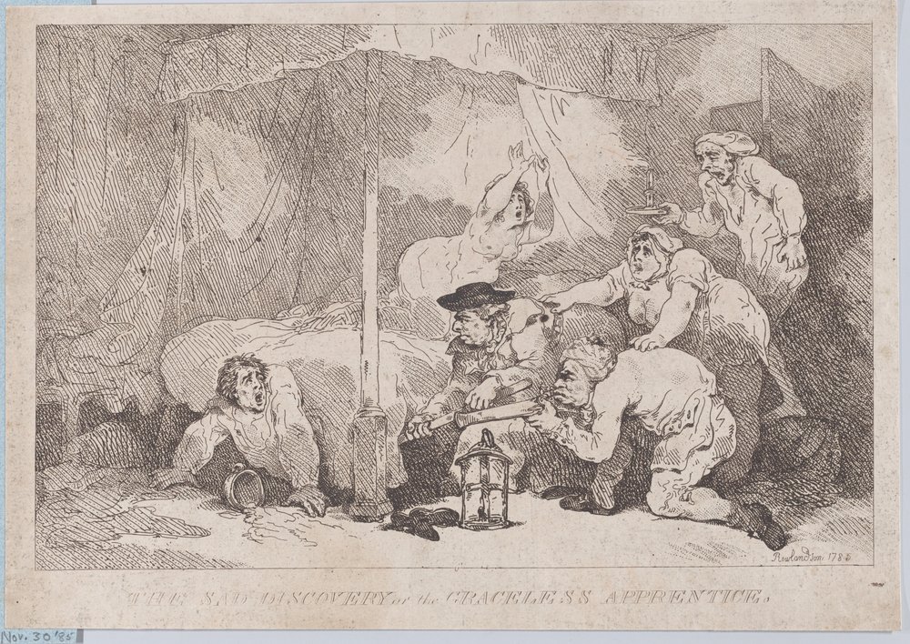 Die traurige Entdeckung des ungnädigen Lehrlings, 30. November 1785 von Thomas Rowlandson