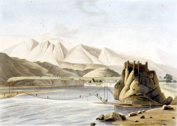 Die Seilbrücke in Sirinagur, Tafel XXIII aus Teil 6 von 