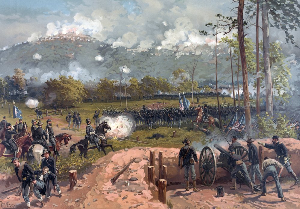 Schlacht am Kennesaw Mountain, veröffentlicht von L. Prang & Co., 1886 von Thure de Thulstrup