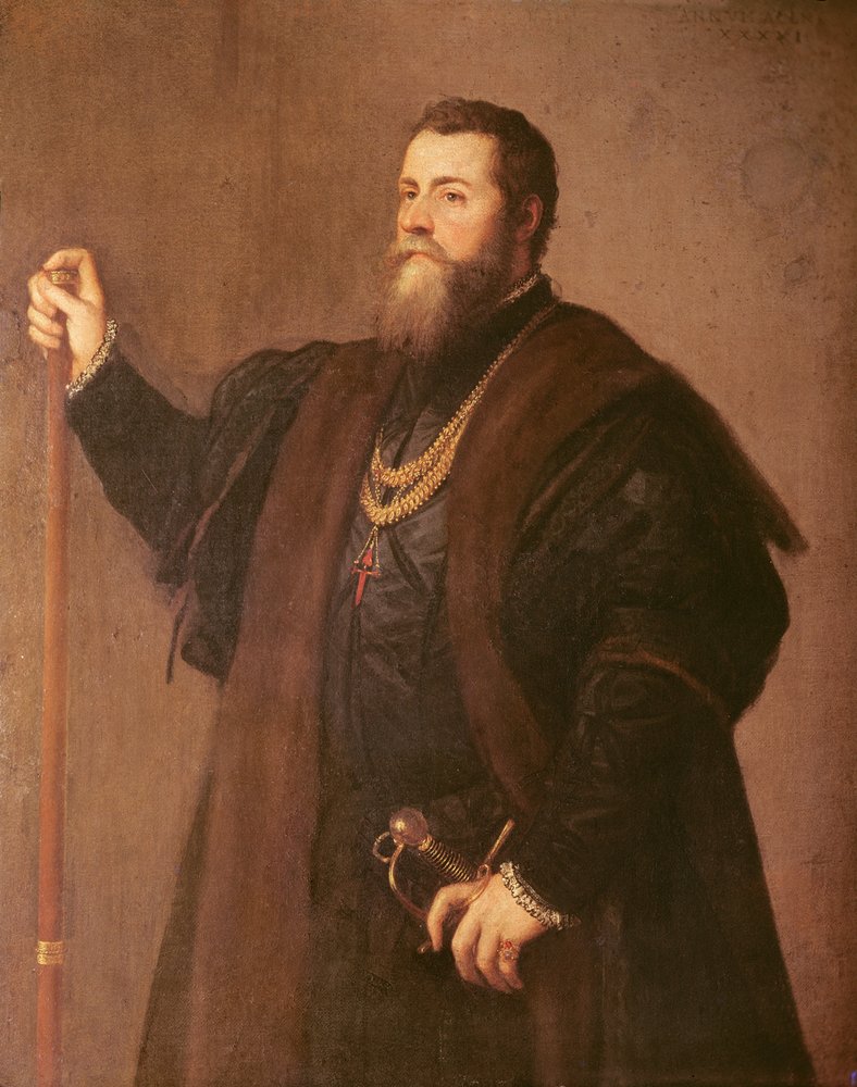 Porträt eines Ritters des Santiago-Ordens, 1542 von Tiziano Vecelli