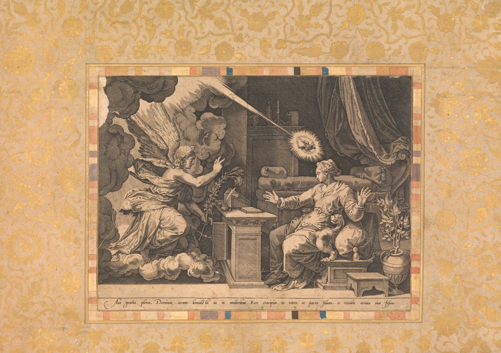 Die Verkündigung, Folio aus dem Bellini-Album, ca. 1600 von Unbekannt