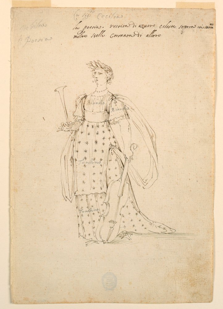 Kostümentwurf: Poesie für ein Ballett, ca. 1720 von Unknown artistUnknown artist