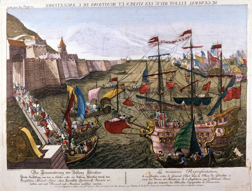 Gibraltars große Belagerung 1779-1783 (Spanischer Versuch, Gibraltar  zurückzuerobern, als Spanien dem Vereinigten Königreich im Rahmen seines  Bündnisses mit Frankreich den Krieg erklärte): am 11. Oktober