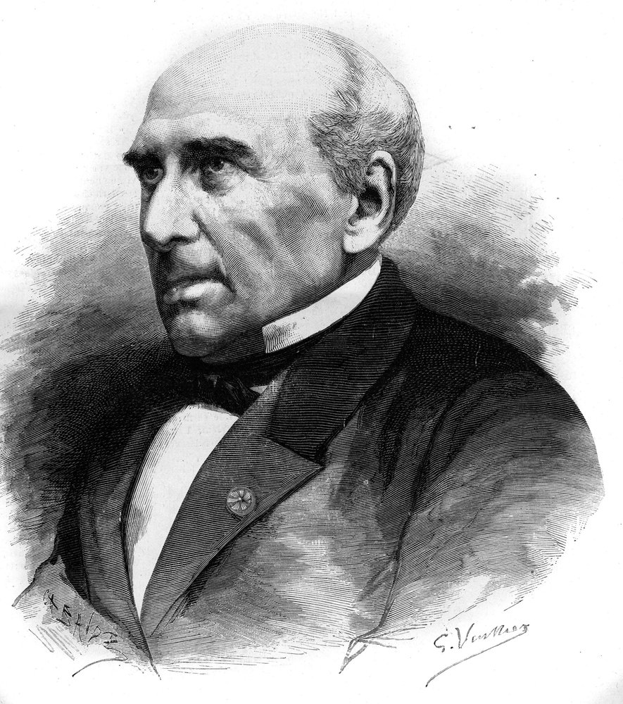 Porträt von Pierre Guillaume Frédéric Le Play (Pierre-Guillaume-Frédéric) (1806-1882), französischer Ingenieur und Soziologe. Stich in „Le Monde illustré“ Nr. 1306 vom 8. April 1882. von Unknown artist