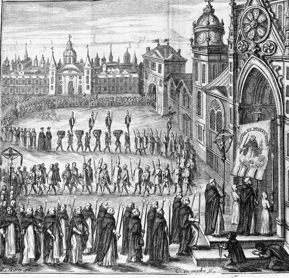 Die Prozession der Inquisition geht zum Tribunal. Spanien. 17. Jahrhundert von Unknown artist