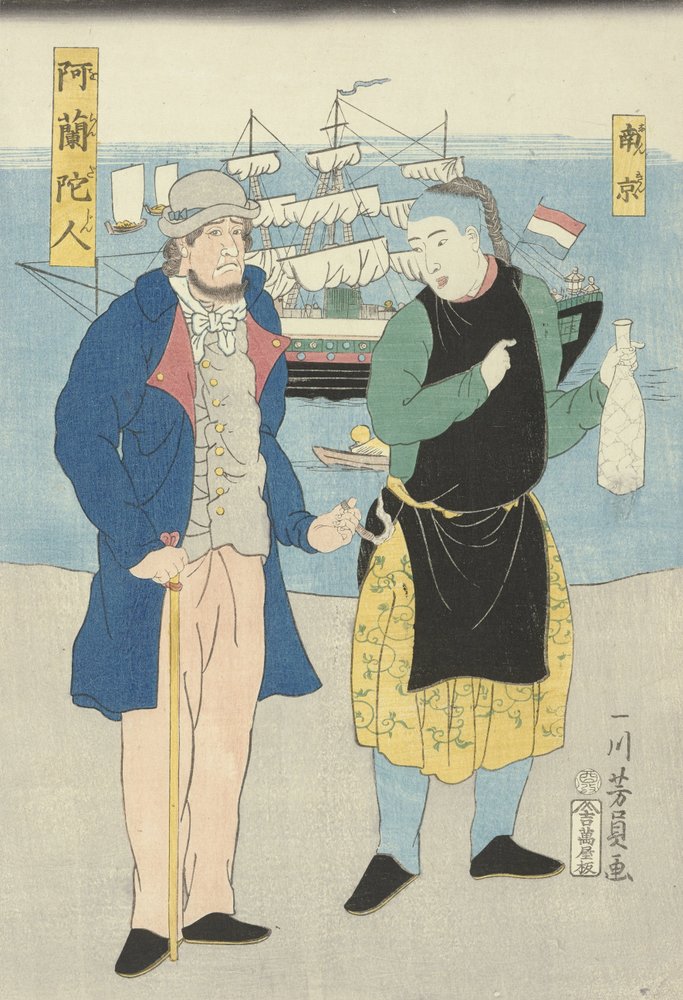 Ein Niederländer und ein Chinese, 1861 von Utagawa Yoshikazu