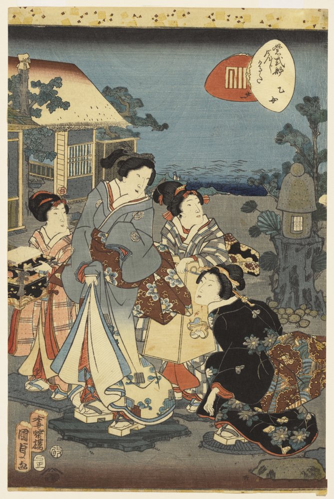 Szene aus der Geschichte von Genji von Madame Murasaki, 1856 von Utagawa Kunisada