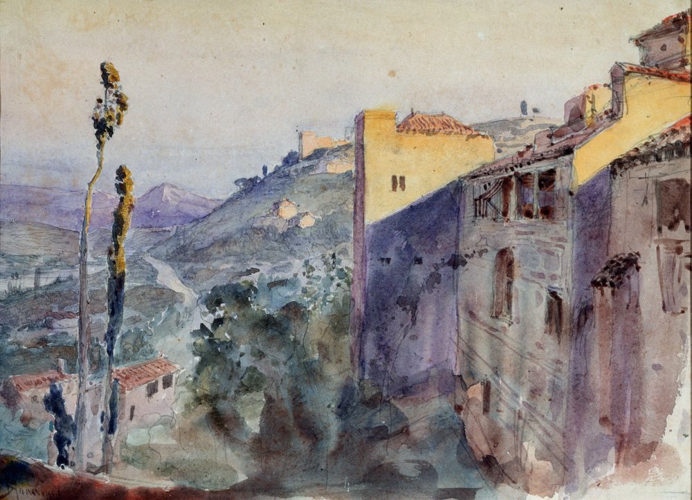 Bühnenbildentwurf für die Oper "Die scharlachrote Rose" von Nikolai Krotkow von Vasilij Dmitrievich Polenov